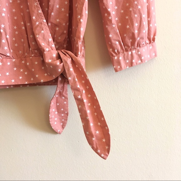 NWT Madewelll Star Scatter Wrap Top Pink Tie XS - Picture 3 of 7